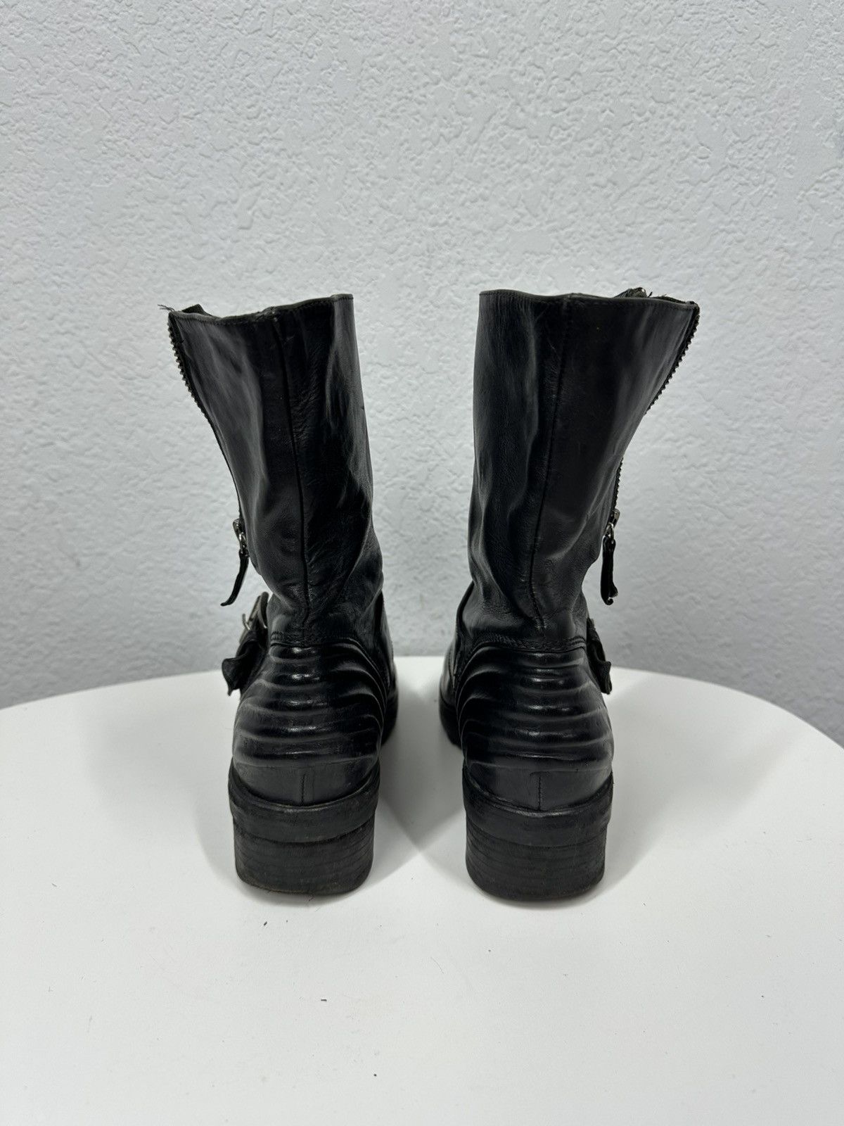 A.S.98 Vintage AS 98 Rick Owens Style Zip Ankle Leather Biker Boots Size US 8 / IT 38 - 7 Thumbnail