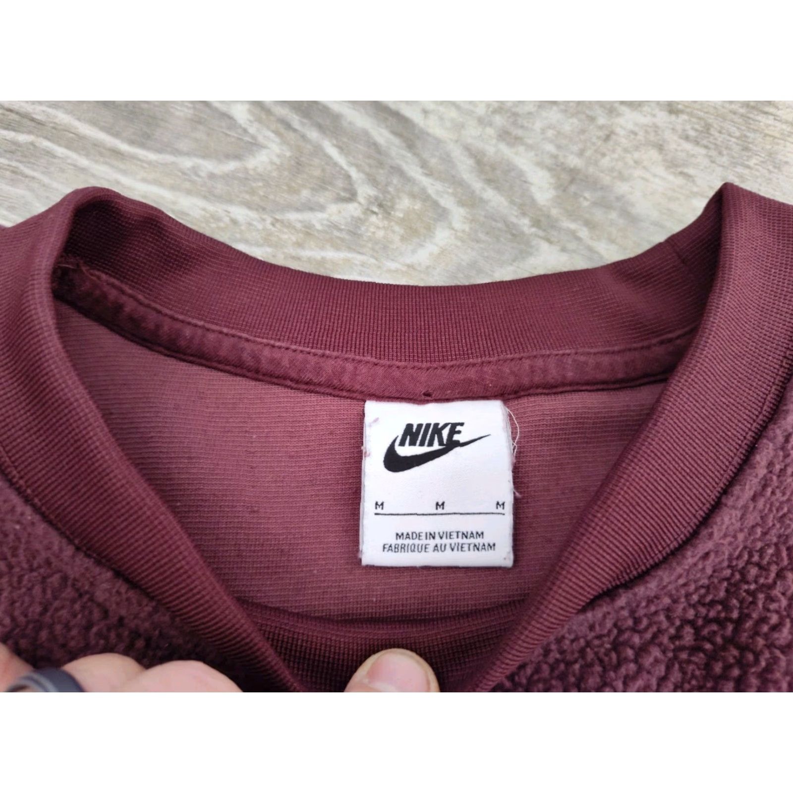 Nike Nike Women’s Plush Mod Crop Crewneck Sweatshirt Center Swoosh Burgundy Size M Size M / US 6-8 / IT 42-44 - 6 Thumbnail