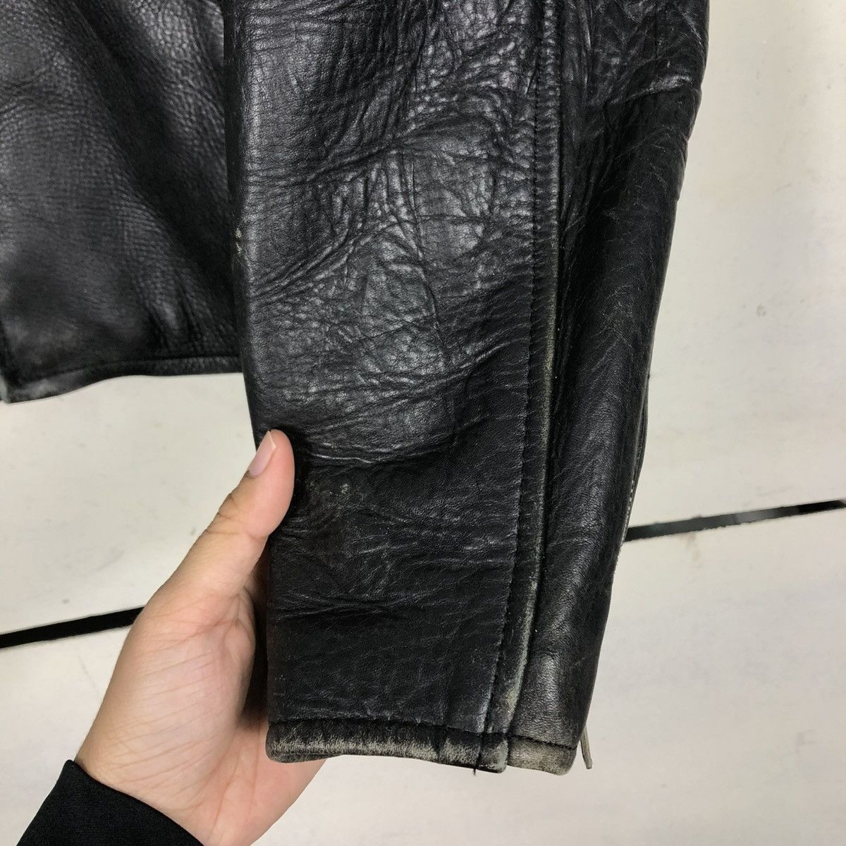 Vintage 🔥VINTAGE LEATHER JACKET CAFE RACER SV.STONE COWHIDE LEATHER Size US M / EU 48-50 / 2 - 17 Thumbnail