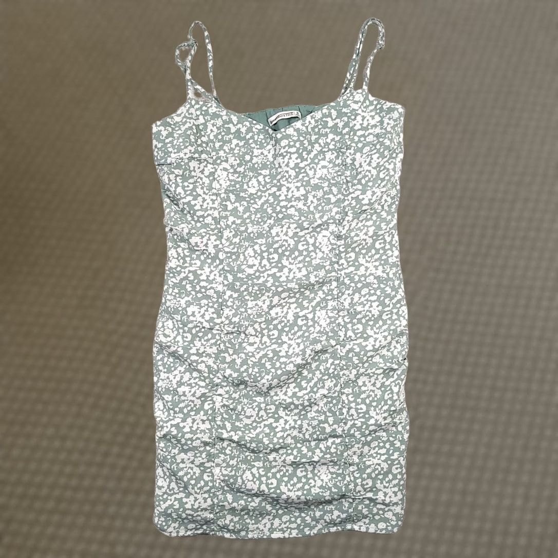 Abercrombie & Fitch Abercrombie & Fitch Dress Women's Medium Bodycon Short Side Zip Multicolor Green White Sleeveless Casual Party/Cocktail Travel Womens Size 32" / US 10 / IT 46 - 1 Thumbnail