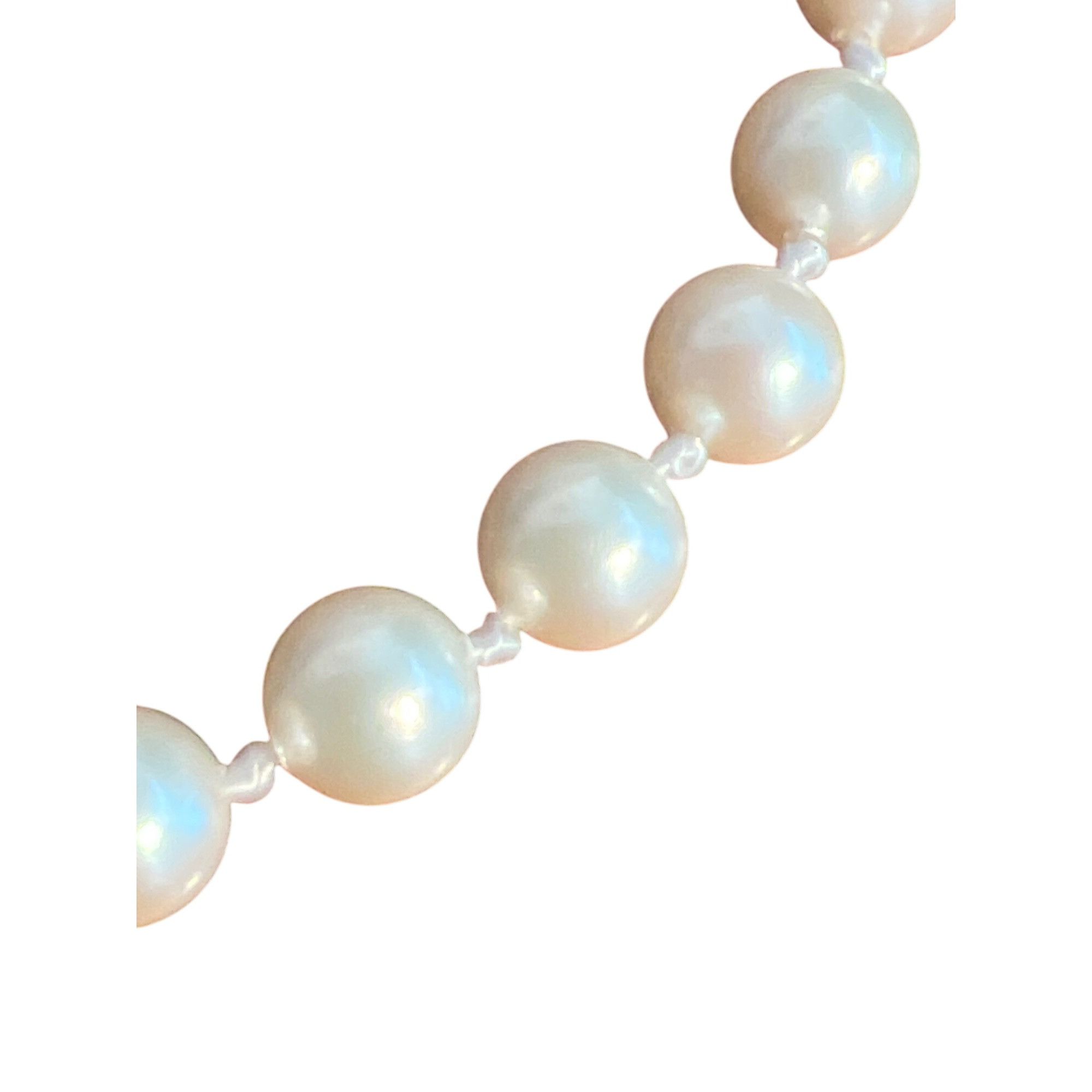 Other Vintage Marvella Faux Pearl Necklace Knotted Between Gold To Size ONE SIZE - 2 Thumbnail