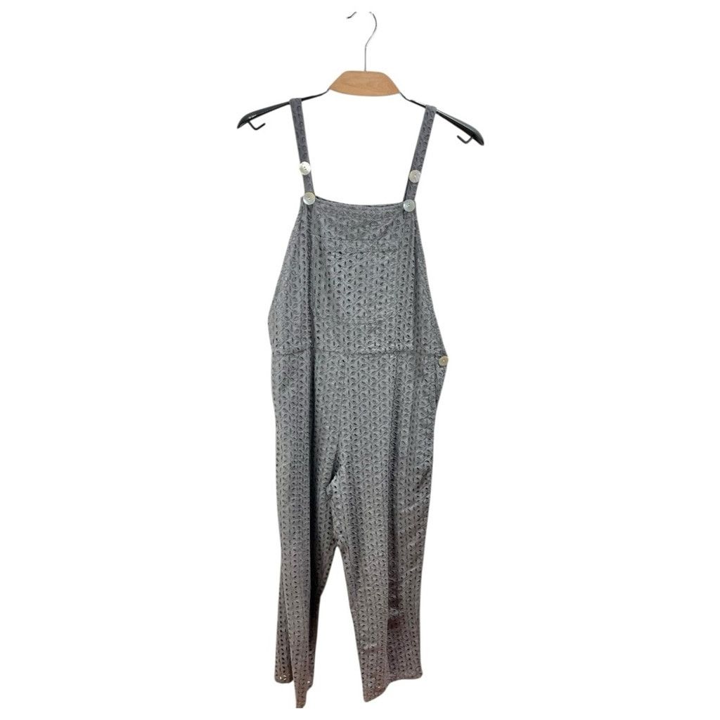 Zara Zara Grey Cotton Broderie Eyelet Jumpsuit Size S Size 28" / US 6 / IT 42 - 5 Thumbnail