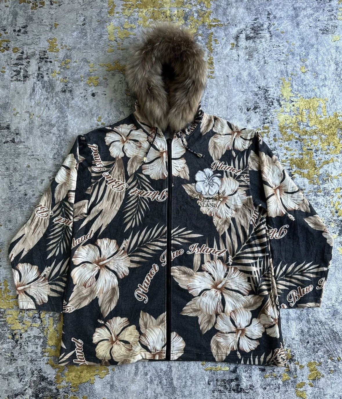 Beauty Beast PLANET BLUE ISLAND AOP ZIP FUR HOODIE BIG SIZE Size US XXL / EU 58 / 5 - 1 Thumbnail