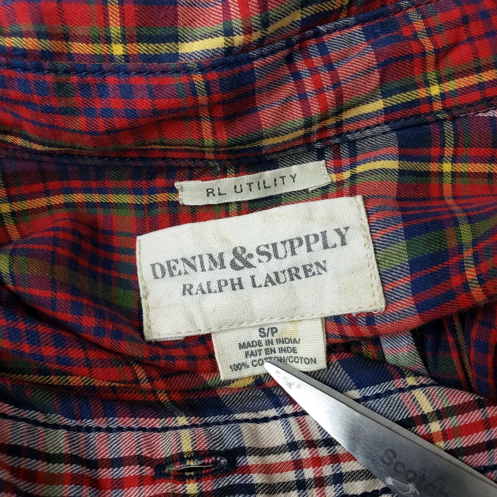 Vintage Denim & Supply Ralph Lauren Womens Utility Button Front Shirt Sz Small Red Plaid Shirt Womens Small Red Plaid Button-Up Cotton Vintage: No Size S / US 4 / IT 40 - 5 Thumbnail