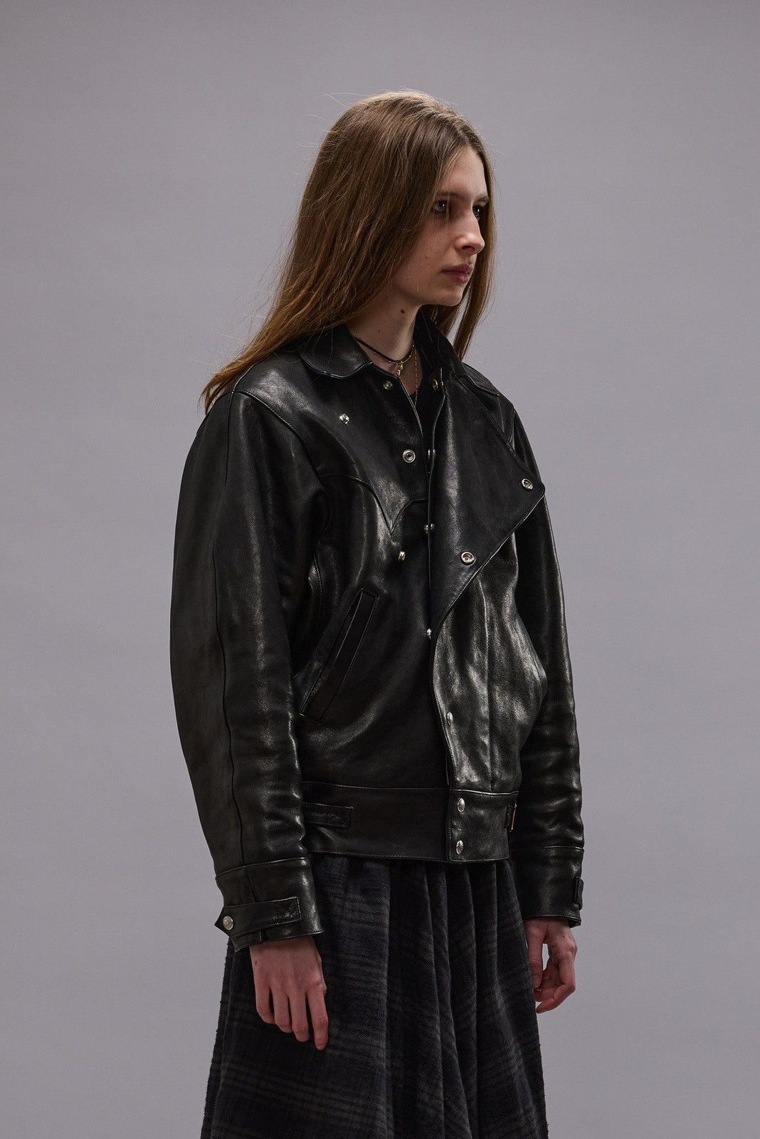 R13 Asymmetric Snap Biker Jacket medium Size M / US 6-8 / IT 42-44 - 4 Thumbnail
