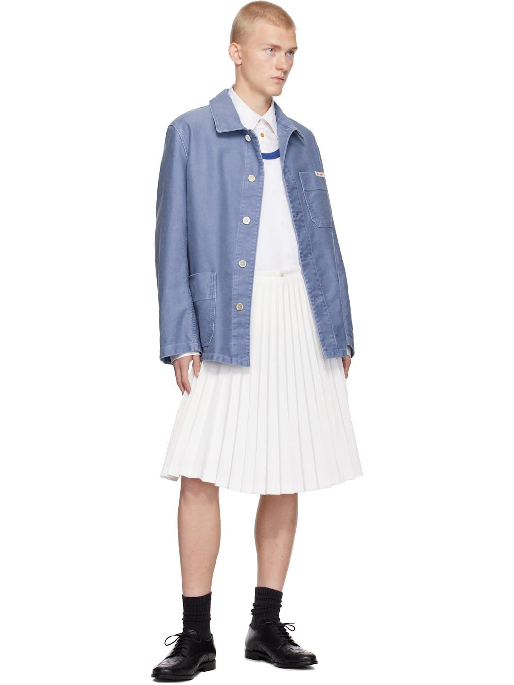 Marni o1w1db11025 Workwear Jacket in Blue Size US S / EU 44-46 / 1 - 4 Thumbnail