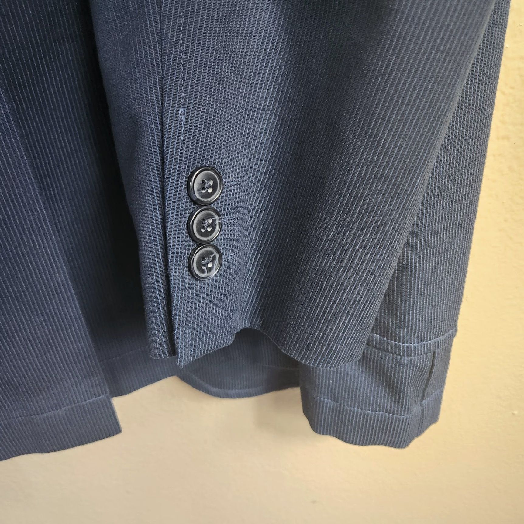 Vintage Alex Cannon Sport Coat Blazer |XL| Navy Cotton Polyester 3 Button Notch Lapel Single-Breasted Men's Coat Size 46R - 7 Thumbnail