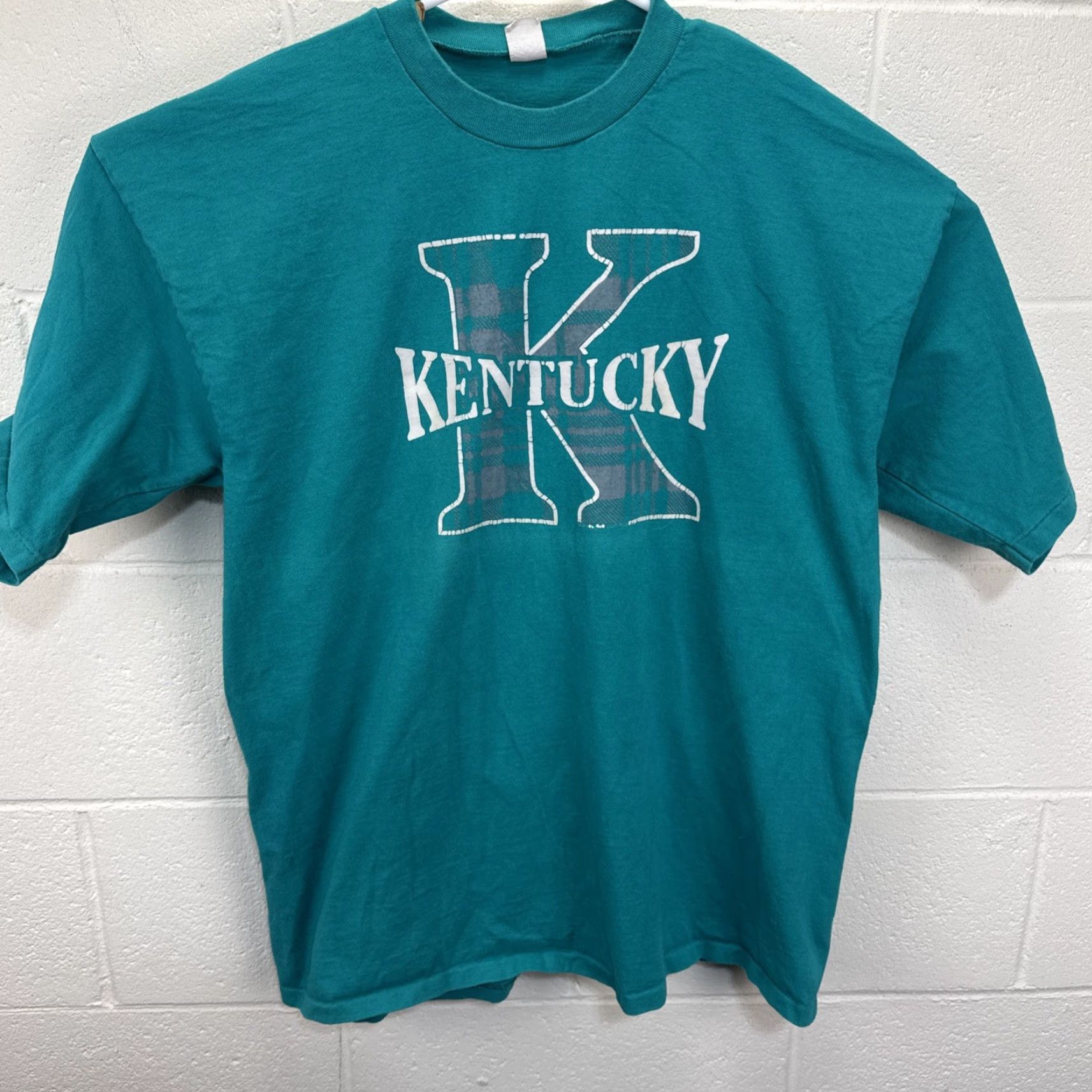 Vintage VINTAGE Kentucky T Shirt XL Teal USA Single Stitch Crew Neck Short Sleeve Logo 90s 80s Sports University City Mens Size US XL / EU 56 / 4 - 2 Thumbnail