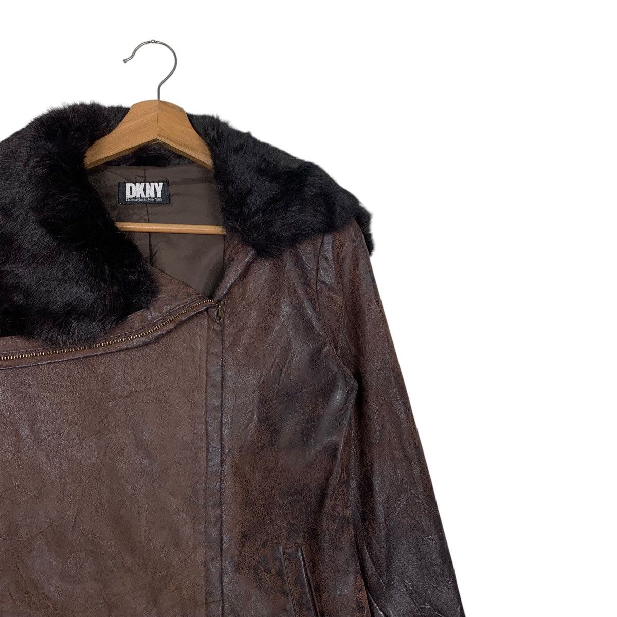 DKNY DKNY Rabbit Fur Shawl Asymmetrical Jacket #2765-C125 Size S / US 4 / IT 40 - 4 Thumbnail