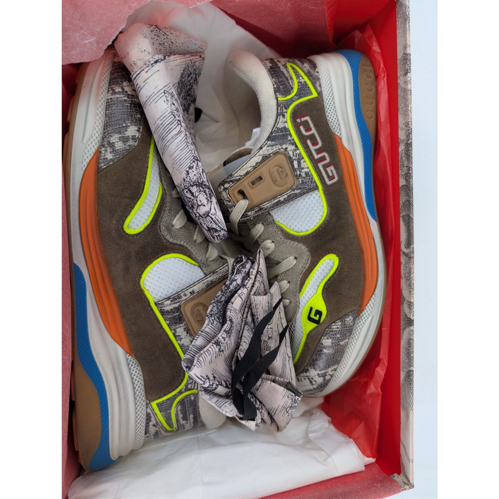 Gucci o1rshd1 Ultrapace Low-Top Sneaker Rock Tejus Printed / Brown Size US 8.5 / EU 41-42 - 21 Thumbnail
