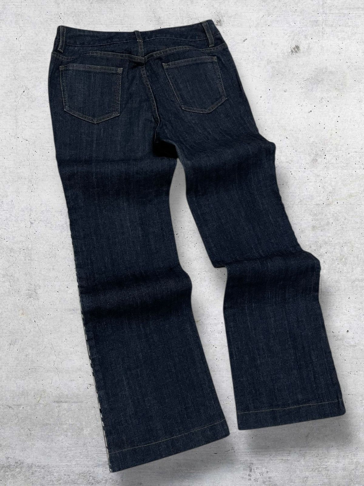 Burberry VINTAGE BURBERRY LONDON DESIGNER FLARED PLATTED OG DENIM Size US 28 / EU 44 - 10 Thumbnail