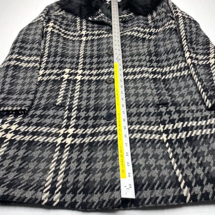 Vintage VINTAGE Xhilaration Wool Coat Womens XL Black Ivory Houndstooth Removable Collar Lined Size XL / US 12-14 / IT 48-50 - 7 Thumbnail