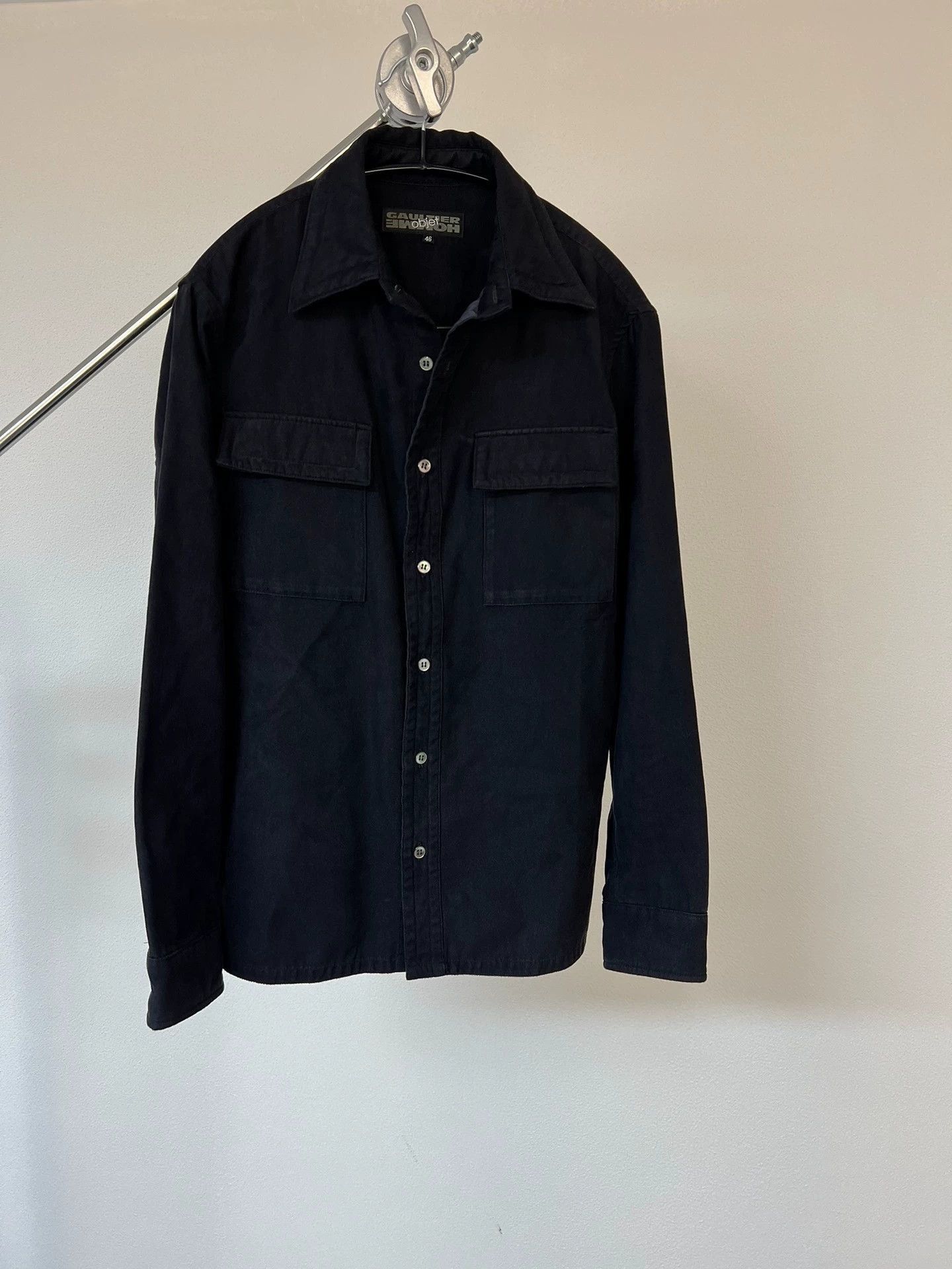 Jean Paul Gaultier Black Long-Sleeve Button-Up Shirt with Pockets Size US S / EU 44-46 / 1 - 1 Thumbnail