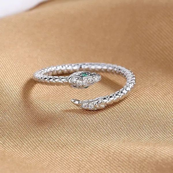 Other 925 Silver Plated Adjustable Snake Ring for Women Size ONE SIZE - 1 Thumbnail