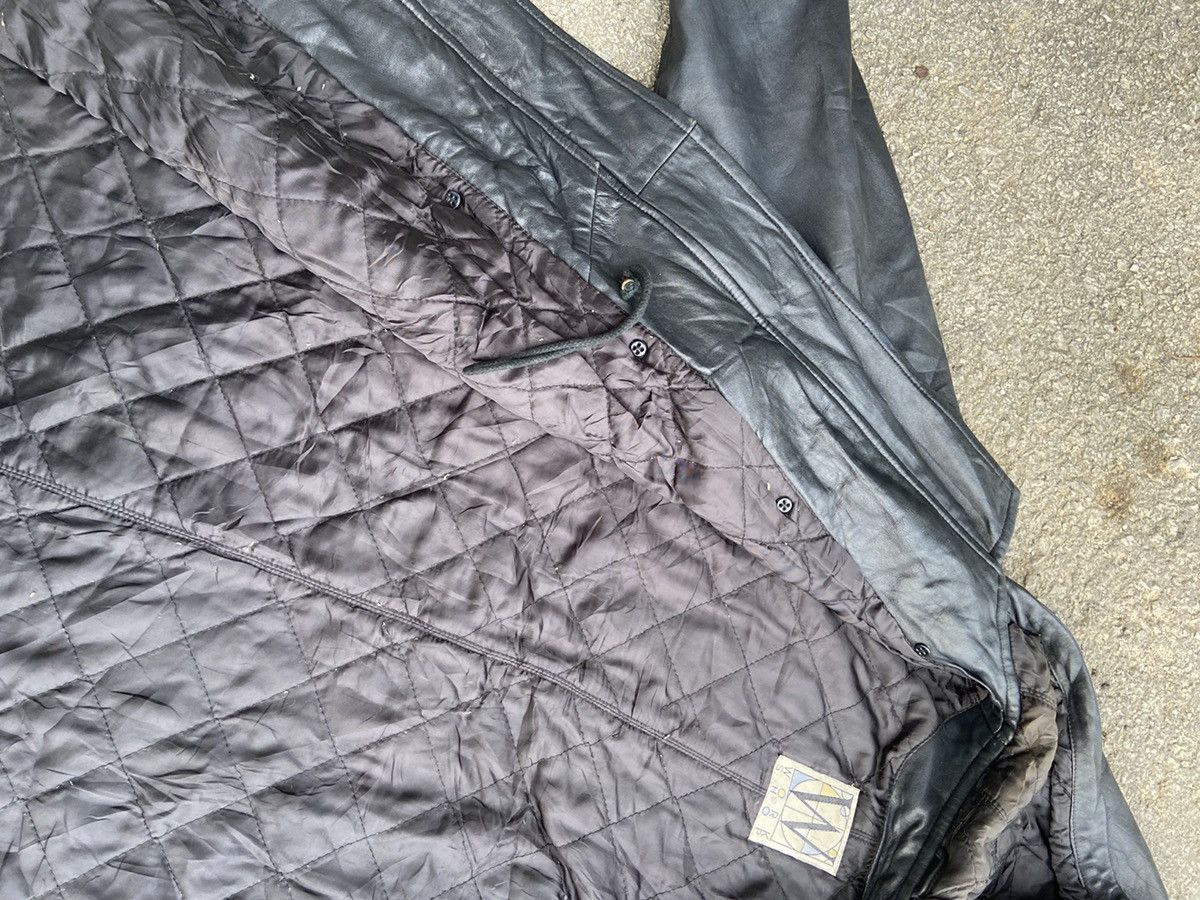 Yohji Yamamoto Circa 92–93 Hooded Leather Coat with Asymmetrical Button Size US L / EU 52-54 / 3 - 8 Thumbnail