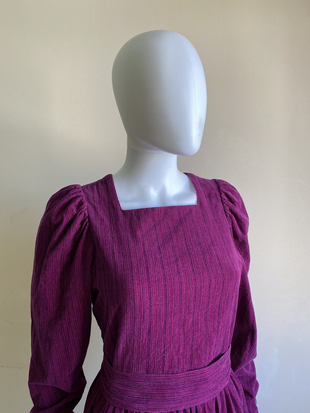 Laura Ashley Vintage 80s Laura Ashley Pink/Purple Belted Midi Dress Size M / US 6-8 / IT 42-44 - 5 Thumbnail