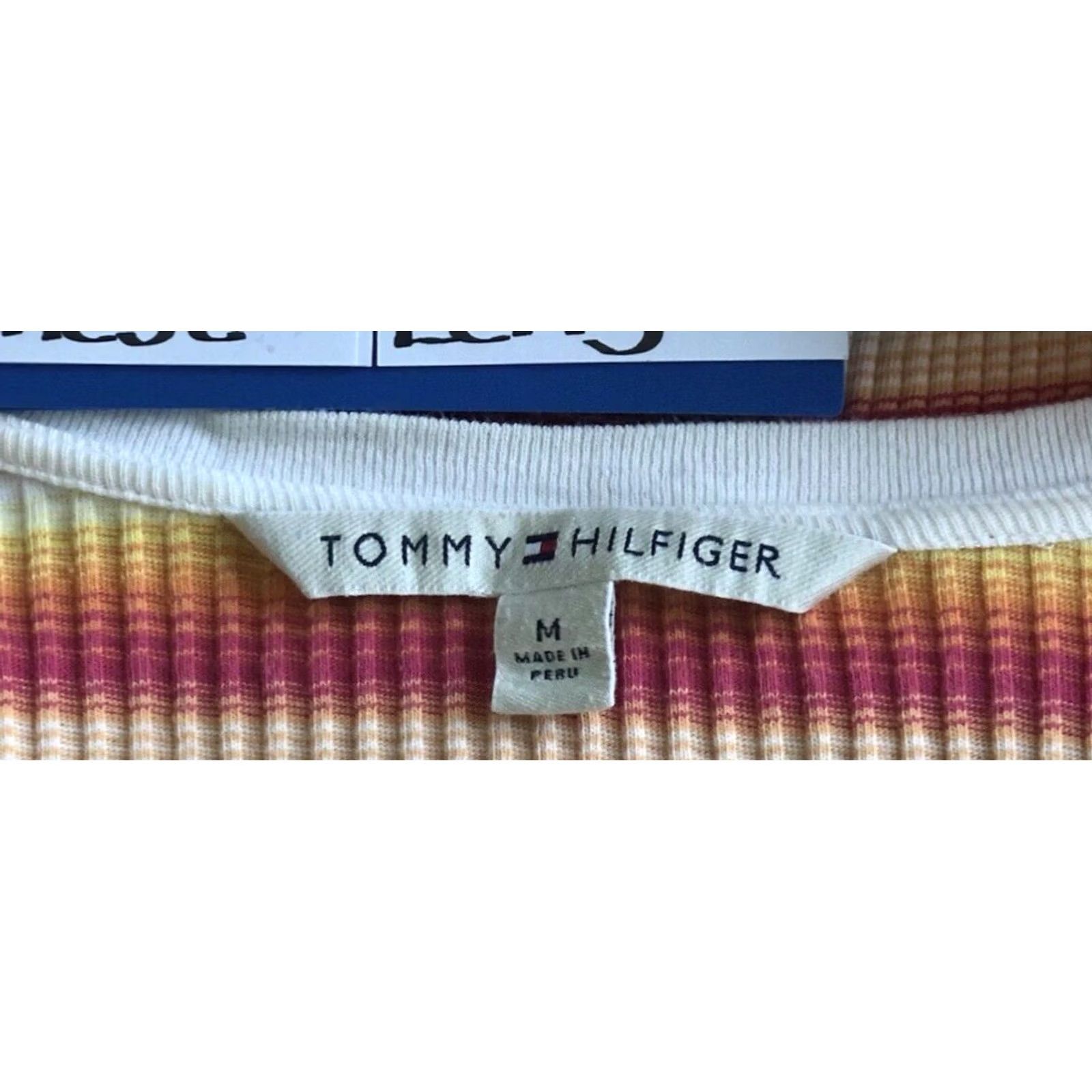 Tommy Hilfiger VINTAGE Tommy Hilfiger thermal top M yellow/red stripe scoop 3/4 sleeves Tee Y2K 90s Mens Womens Girls Boys Size M / US 6-8 / IT 42-44 - 4 Thumbnail