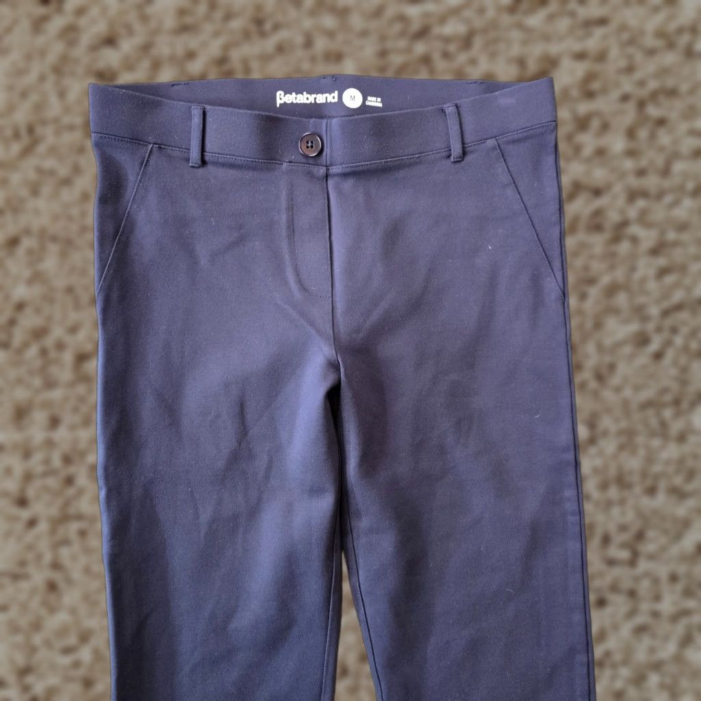 Vintage Betabrand Pants Womens Medium Blue Stretch Straight Leg Mid Rise Casual Career Dress Pants Mens? Size 24" / US 00 / IT 34 - 1 Thumbnail