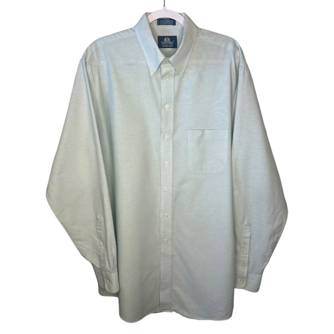 Stafford Stafford Men’s XL Oxford Long Sleeve Button-Up Dress Shirt Size US XL / EU 56 / 4 - 2 Thumbnail