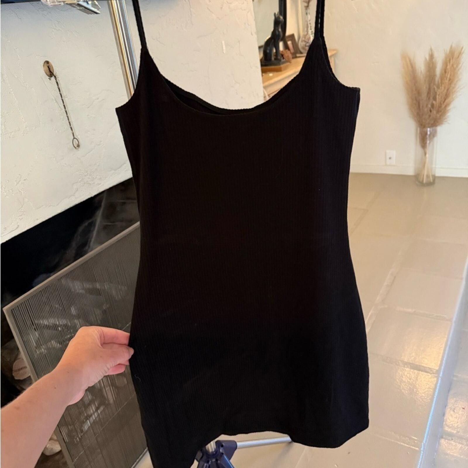 Reformation Reformation Jeans Black Mini Dress Ribbed Bodycon S Size S / US 4 / IT 40 - 6 Thumbnail