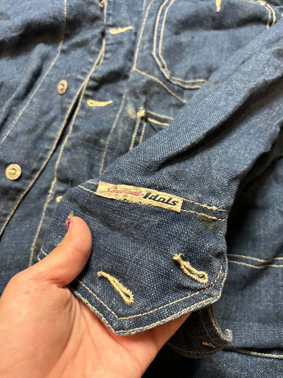 Japanese Brand × Vintage Vintage Y2K Idols South Side 90s Denim Jacket Religion Style Size US L / EU 52-54 / 3 - 3 Thumbnail