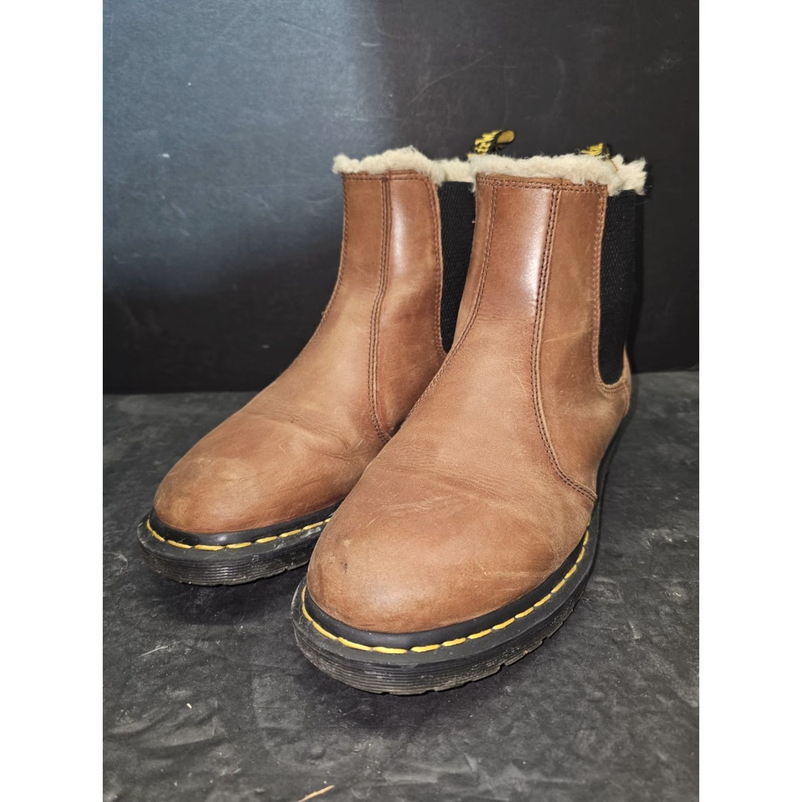 Dr. Martens Dr Martens Boots Chelsea 2976 Leonore Saddle Faux Fur Lined Slip-On Womens Sz 10 Size US 10 / IT 40 - 6 Thumbnail