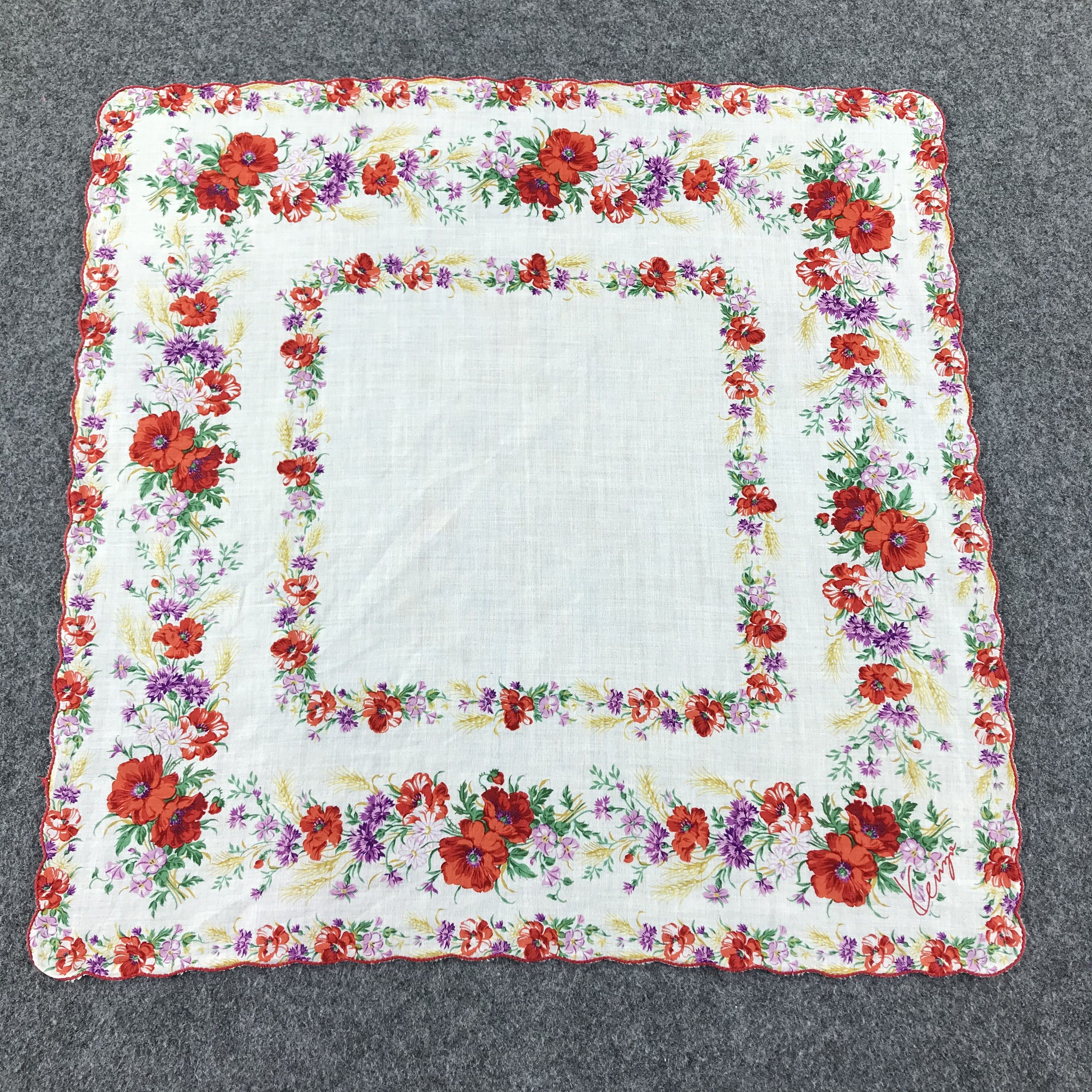 Kenzo Kenzo Floral Handkerchief Neckerchief Bandana H174 Size ONE SIZE - 1 Thumbnail