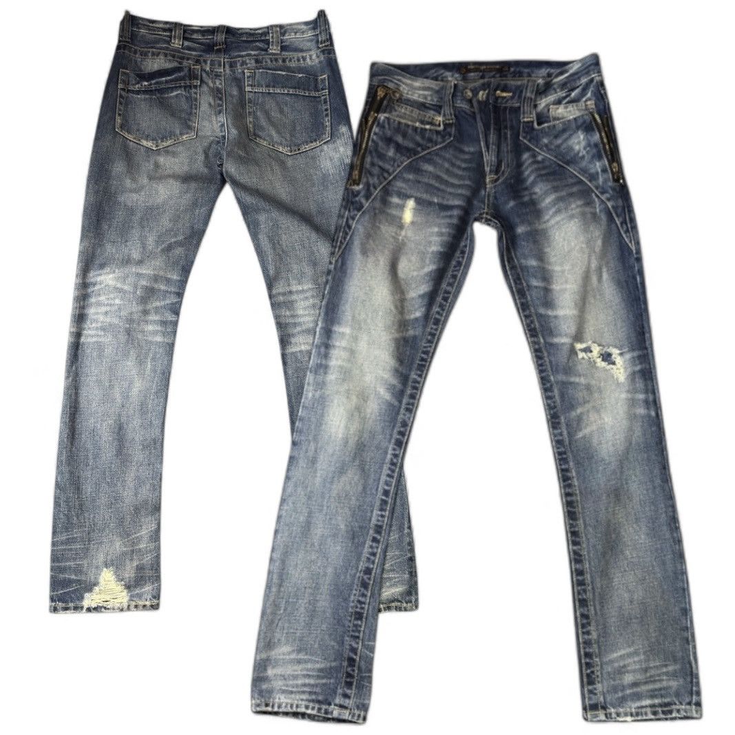 Affliction 🔥🇯🇵 Japanese Y2k PPFM Style Heritage Stone Side Zippee Denim Size US 34 / EU 50 - 1 Thumbnail