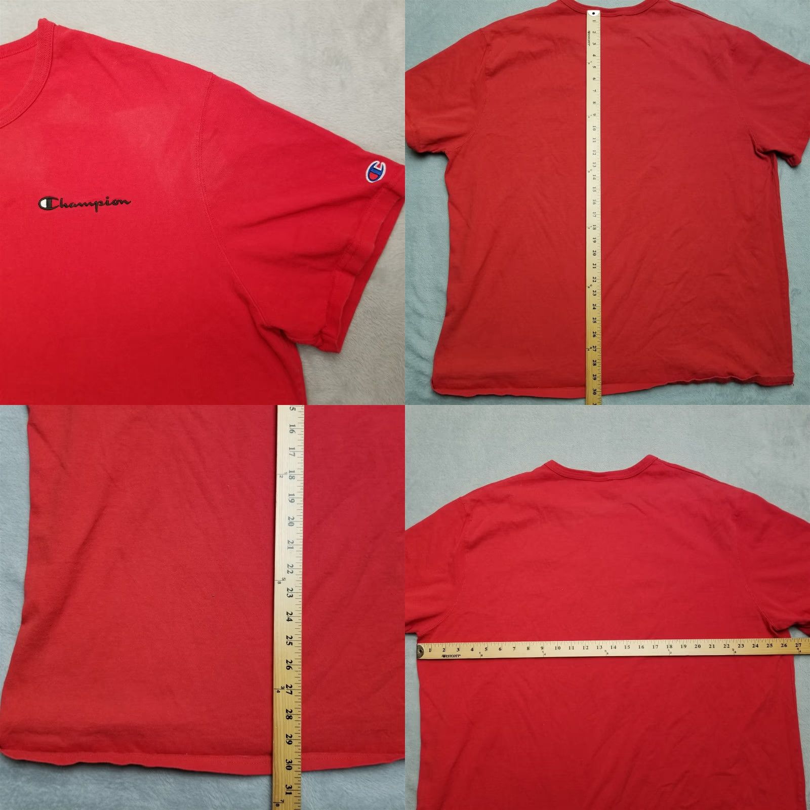 Champion Champion Shirt Mens XXXL Red Short Sleeve Logo Crew Neck 100% Cotton Casual Size US XXL / EU 58 / 5 - 8 Thumbnail