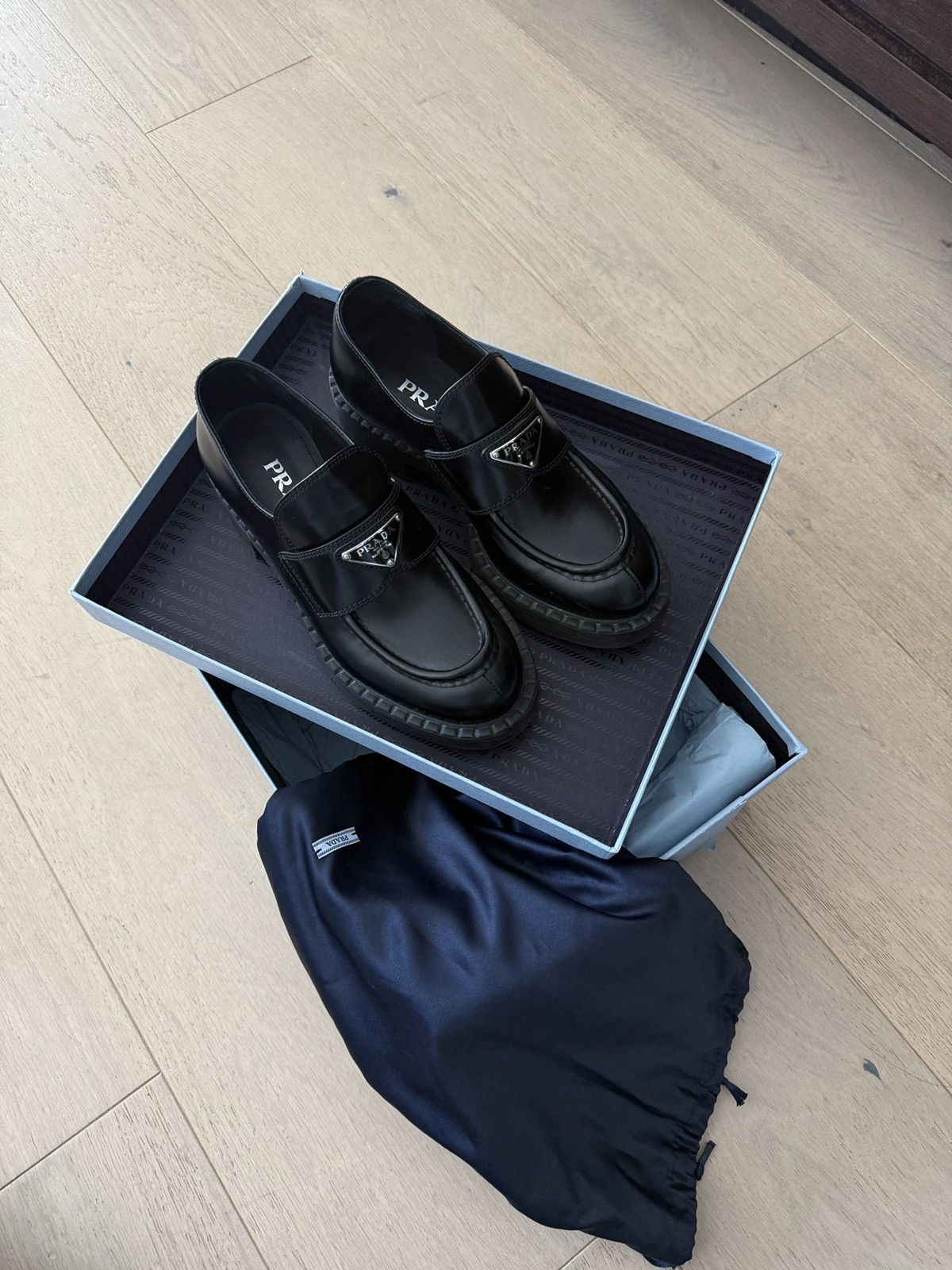 Prada Black Prada Loafers Size US 6 / IT 36 - 1 Thumbnail