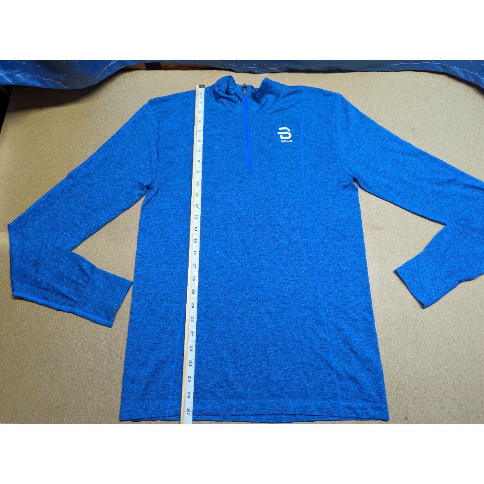 Layer 8 Bjorn Daehlie Base Layer Shirt Size S-M Blue Sports Ski Running Lightweight Unisex Adults Regular Long Sleeve Round Neck Activewear Size M / US 6-8 / IT 42-44 - 5 Thumbnail