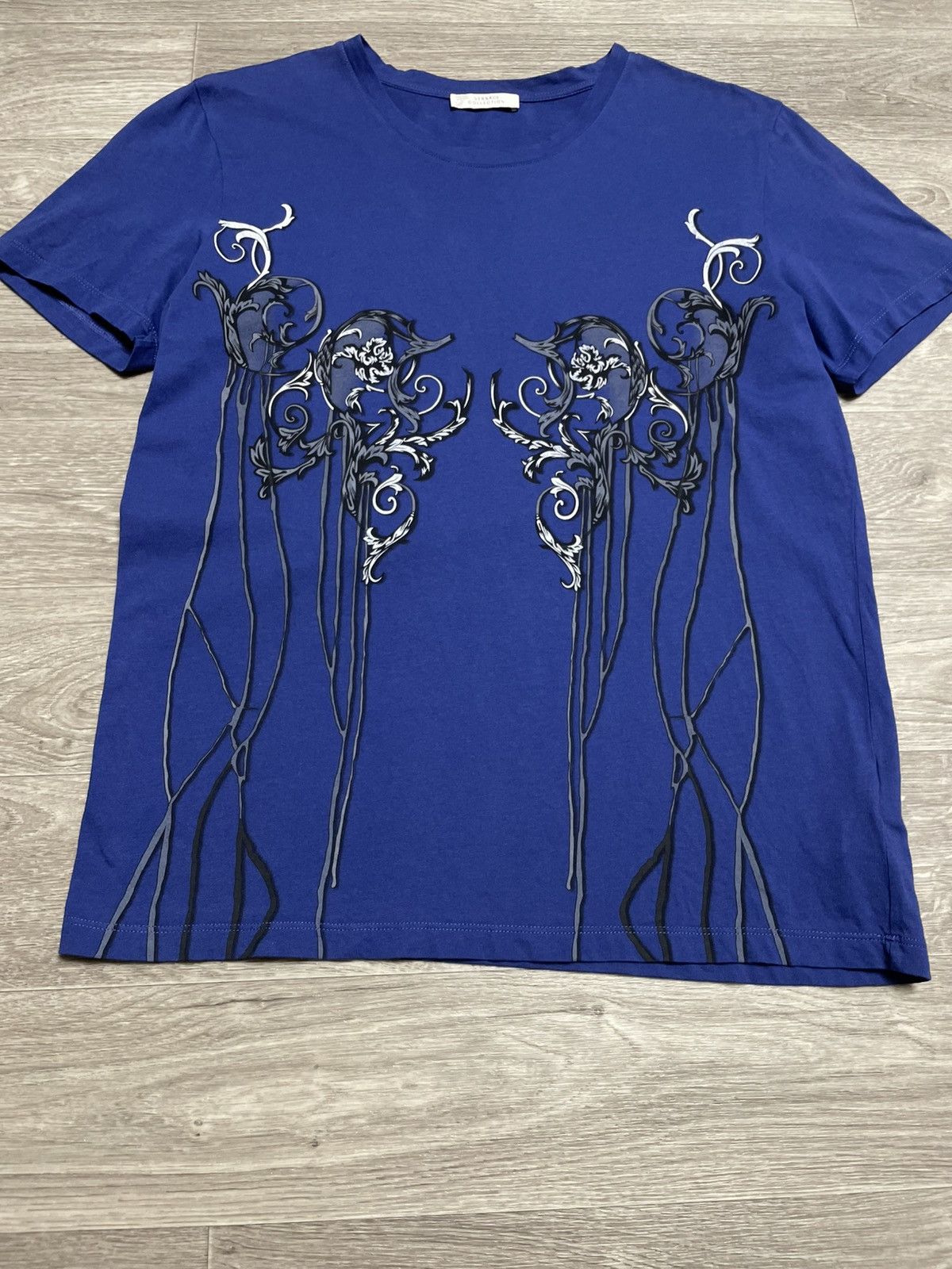 Versace Versace Collection Baroque Graphic Print Blue T-Shirt Size US XXL / EU 58 / 5 - 3 Thumbnail