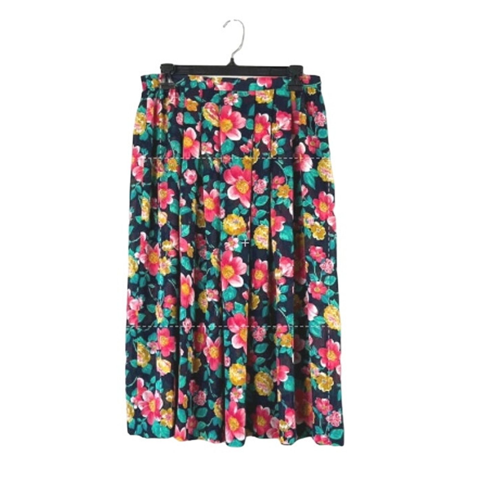 Vintage Women's Vintage Leslie Fay Pleated Floral Skirt 10 Size 32" / US 10 / IT 46 - 1 Thumbnail