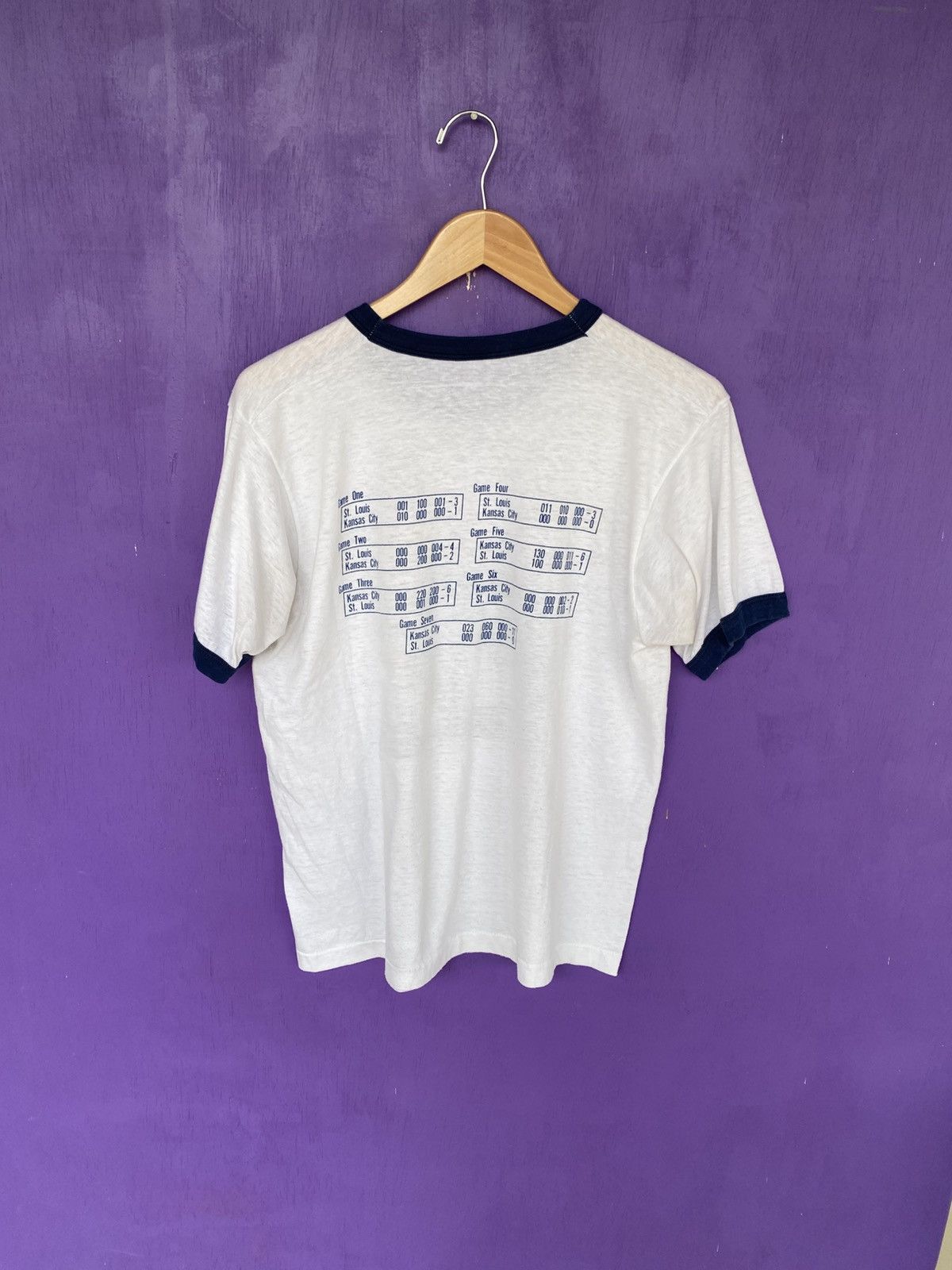 MLB Vintage 1985 Kansas city royals champs ringer tee Size US M / EU 48-50 / 2 - 2 Thumbnail