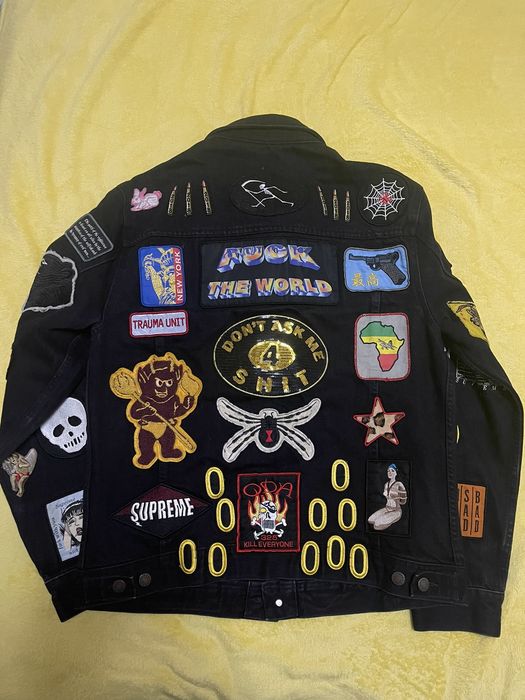 Supreme denim jacket clearance patches