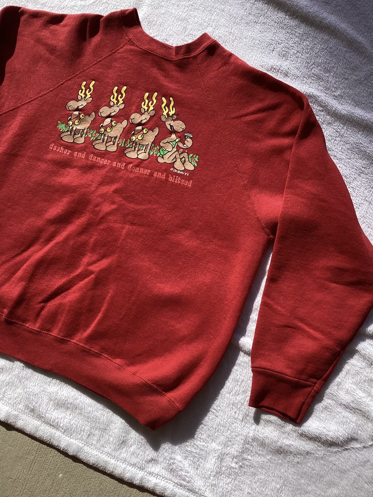 Tultex × Vintage Vintage 1985 Jim Benton Christmas reindeer tultex sweatshirt Size US L / EU 52-54 / 3 - 2 Thumbnail