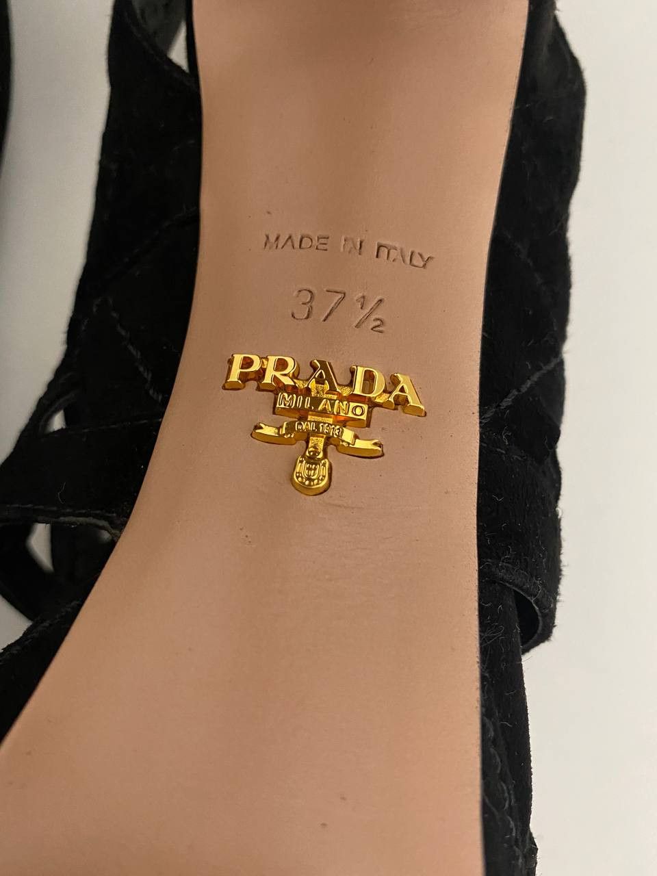 Prada Prada x Miu Miu Suede Black Slingback Strap High Heels Size US 7.5 / IT 37.5 - 10 Thumbnail