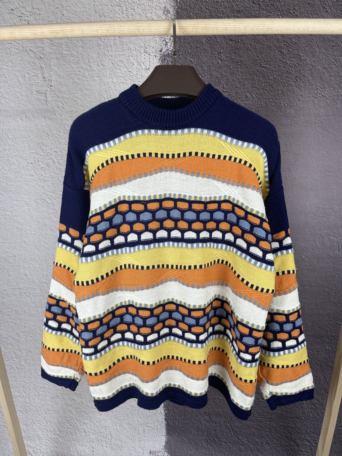 Vintage Vintage coogi style coloured cable knit sweater oversized Size US M / EU 48-50 / 2 - 2 Thumbnail