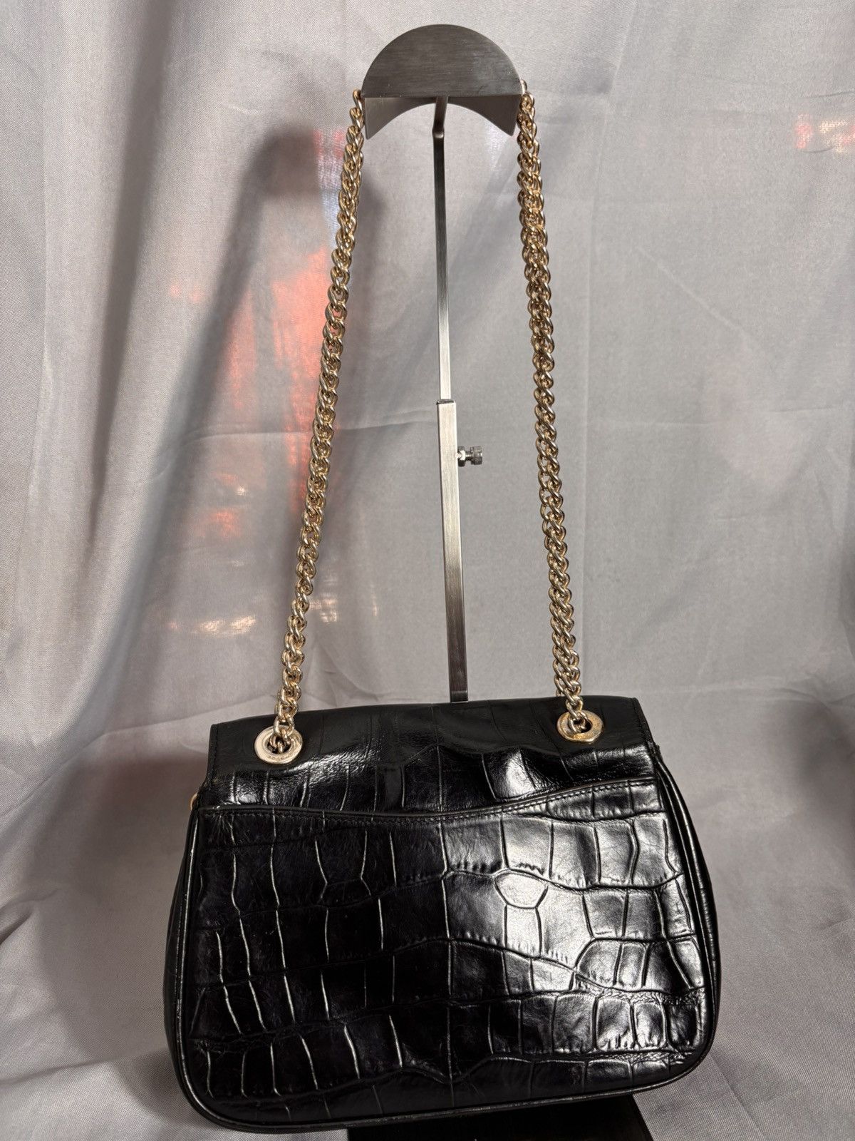 Coach Coach Black Croc Chain Shoulder Bag Size ONE SIZE - 9 Thumbnail