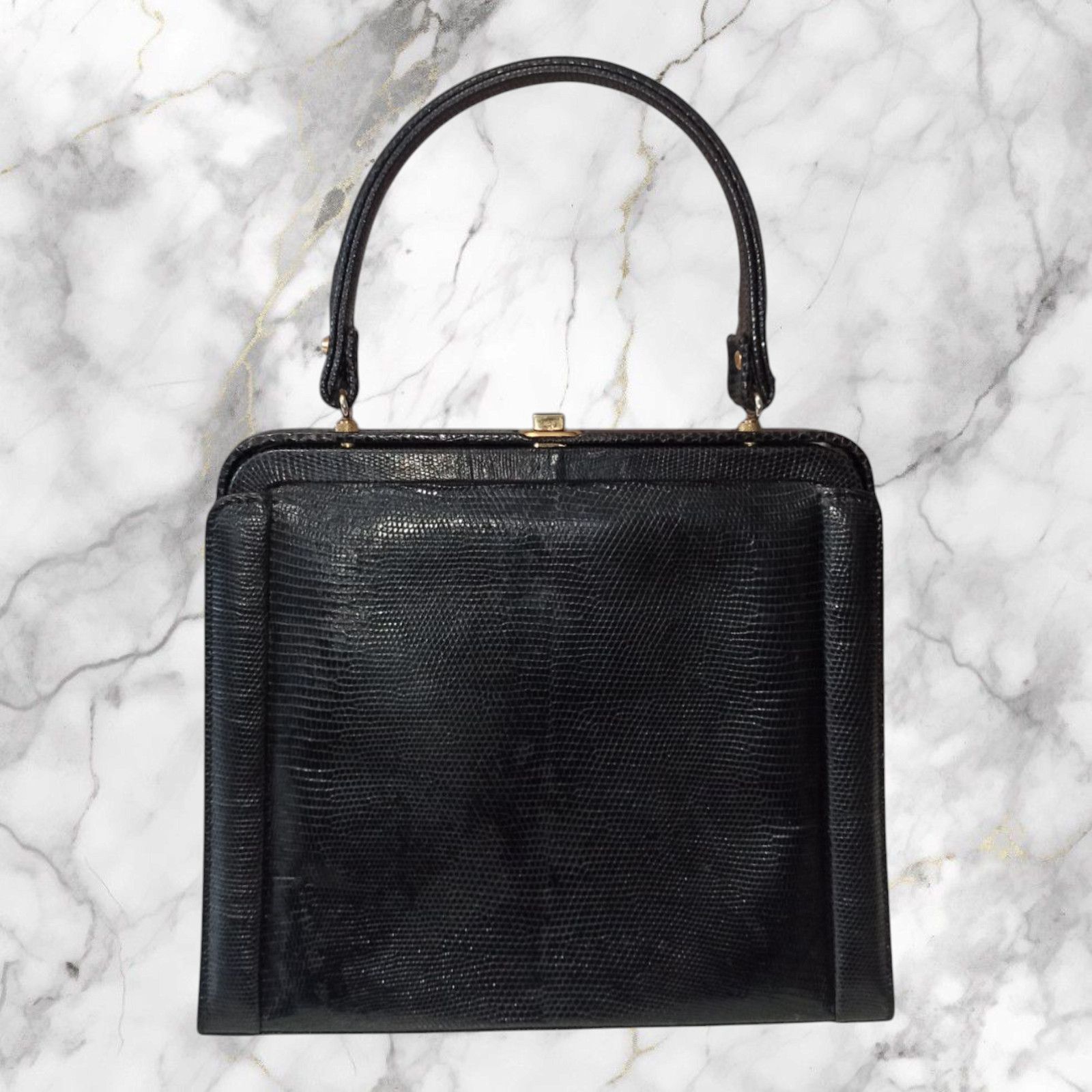 Designer × Vintage Vintage Lizard Leather Handbag 1950s Size ONE SIZE - 1 Thumbnail