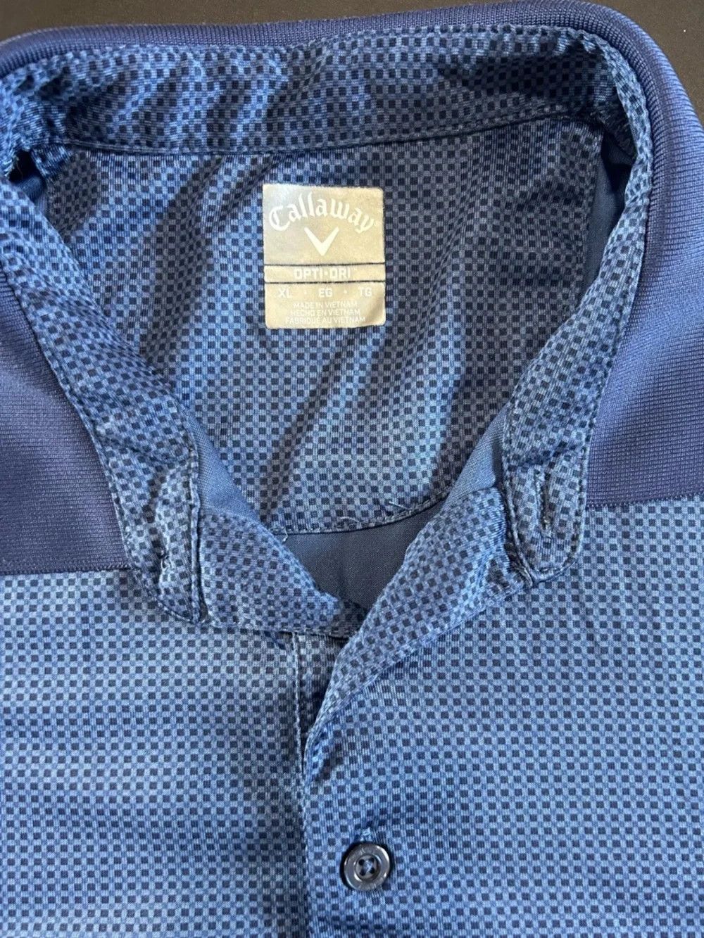 Callaway Golf Callaway Blue Checker-Texture Golf Polo Size US XL / EU 56 / 4 - 1 Thumbnail