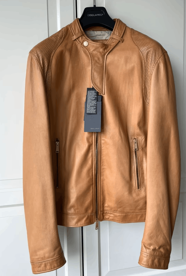 Dsquared2 Leather Jacket Biker-Style Size US M / EU 48-50 / 2 - 1 Thumbnail