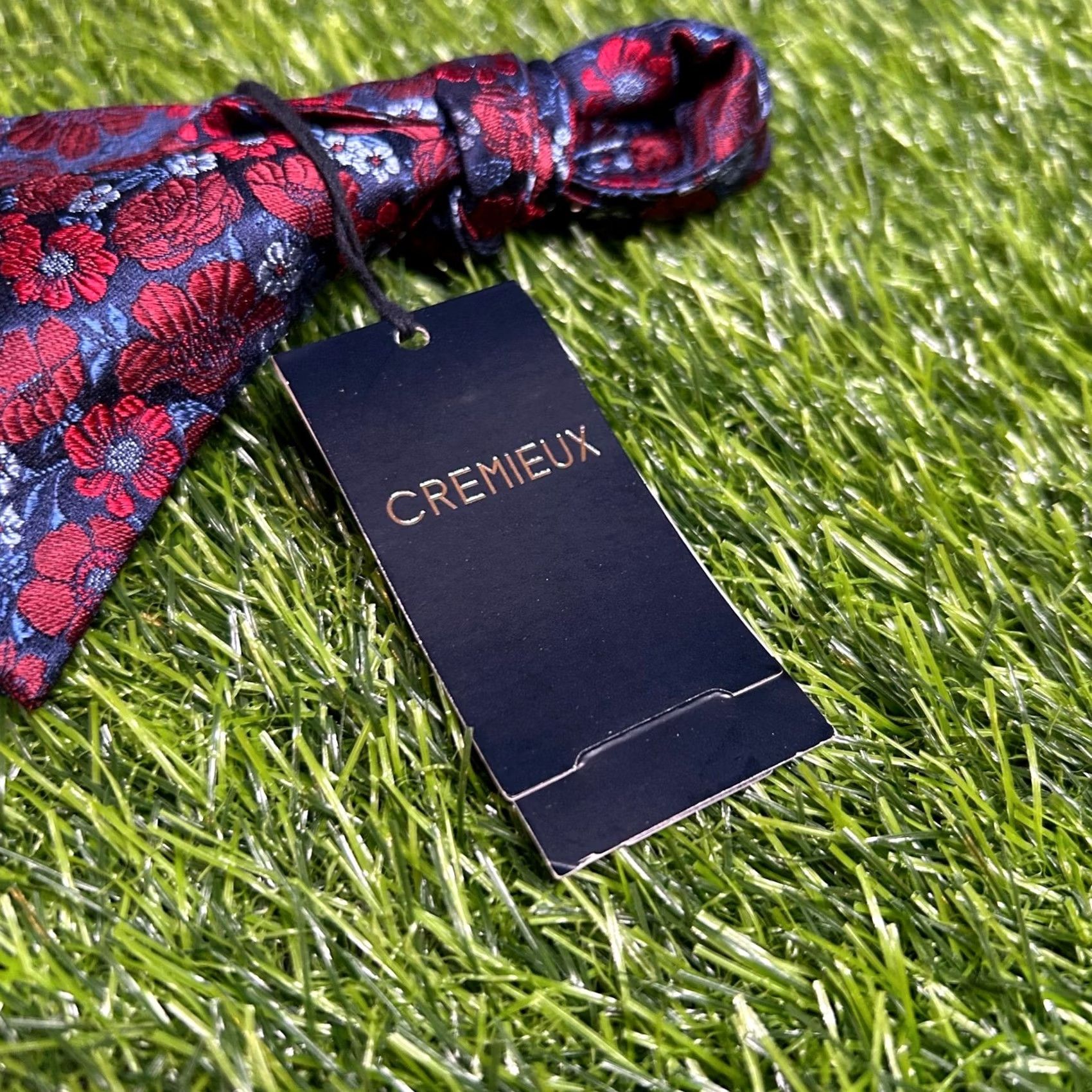 Cremieux Cremieux Bow Tie Floral Red Blue Adjustable Necktie Mens New NWT Silk Blend Formal Occasion Bow Tie Size ONE SIZE - 3 Thumbnail