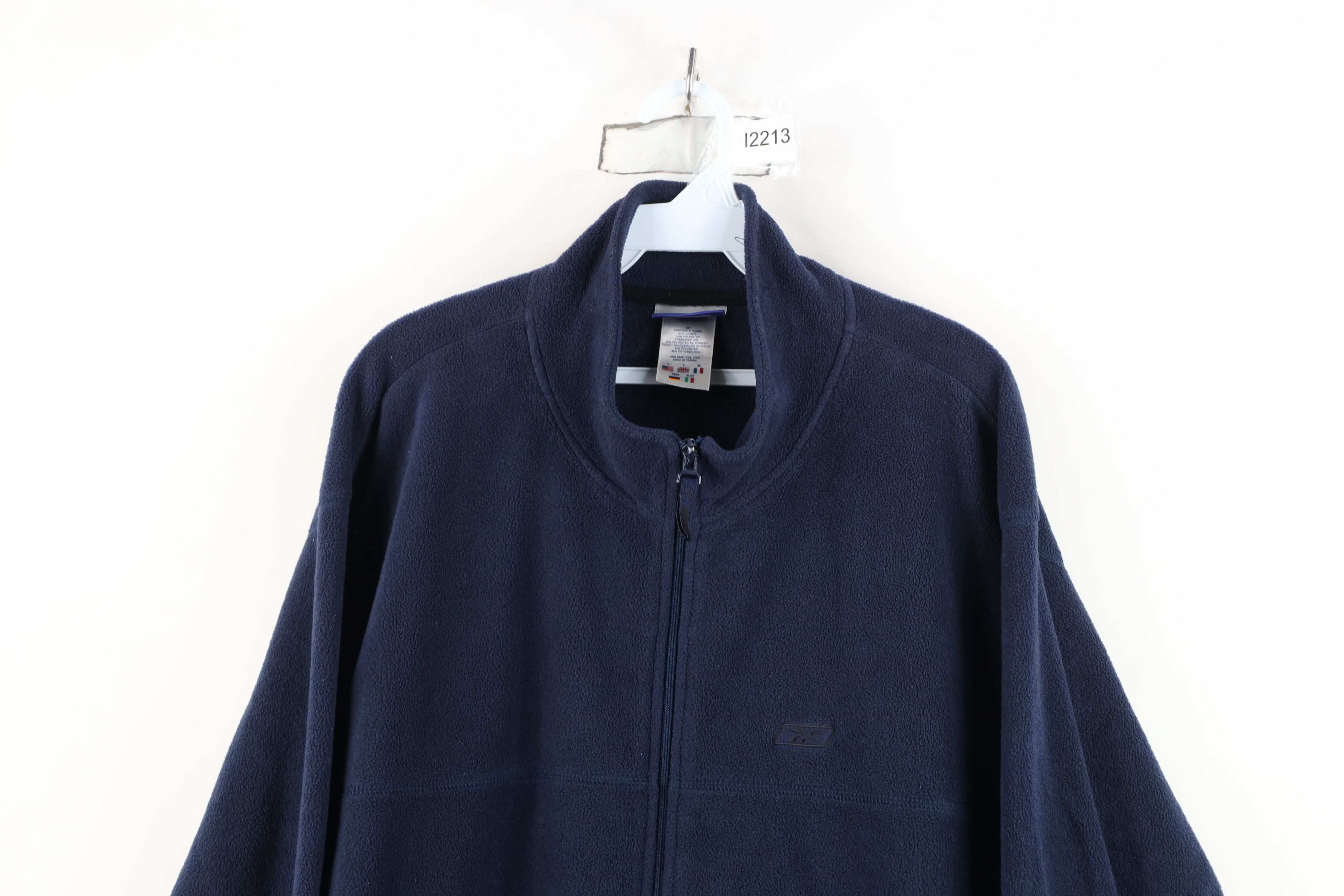 Reebok Vintage 90s Y2K Reebok Logo Fleece Full Zip Jacket Blue Size US L / EU 52-54 / 3 - 2 Thumbnail