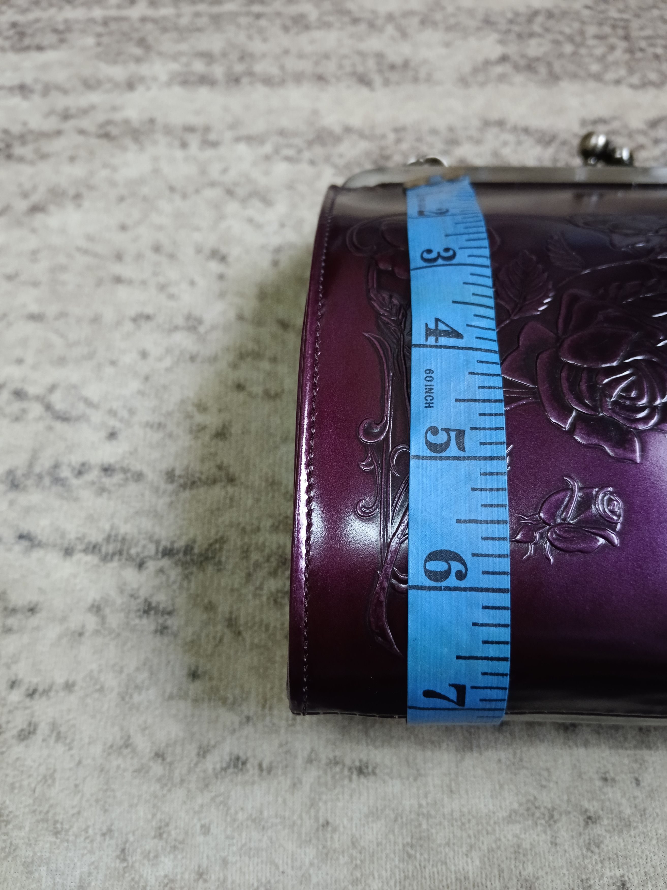 Jean Paul Gaultier JEAN PAUL GAULTIER EMBOSSED FLOWERS BURGUNDY LEATHER 2WAYS Size ONE SIZE - 10 Thumbnail