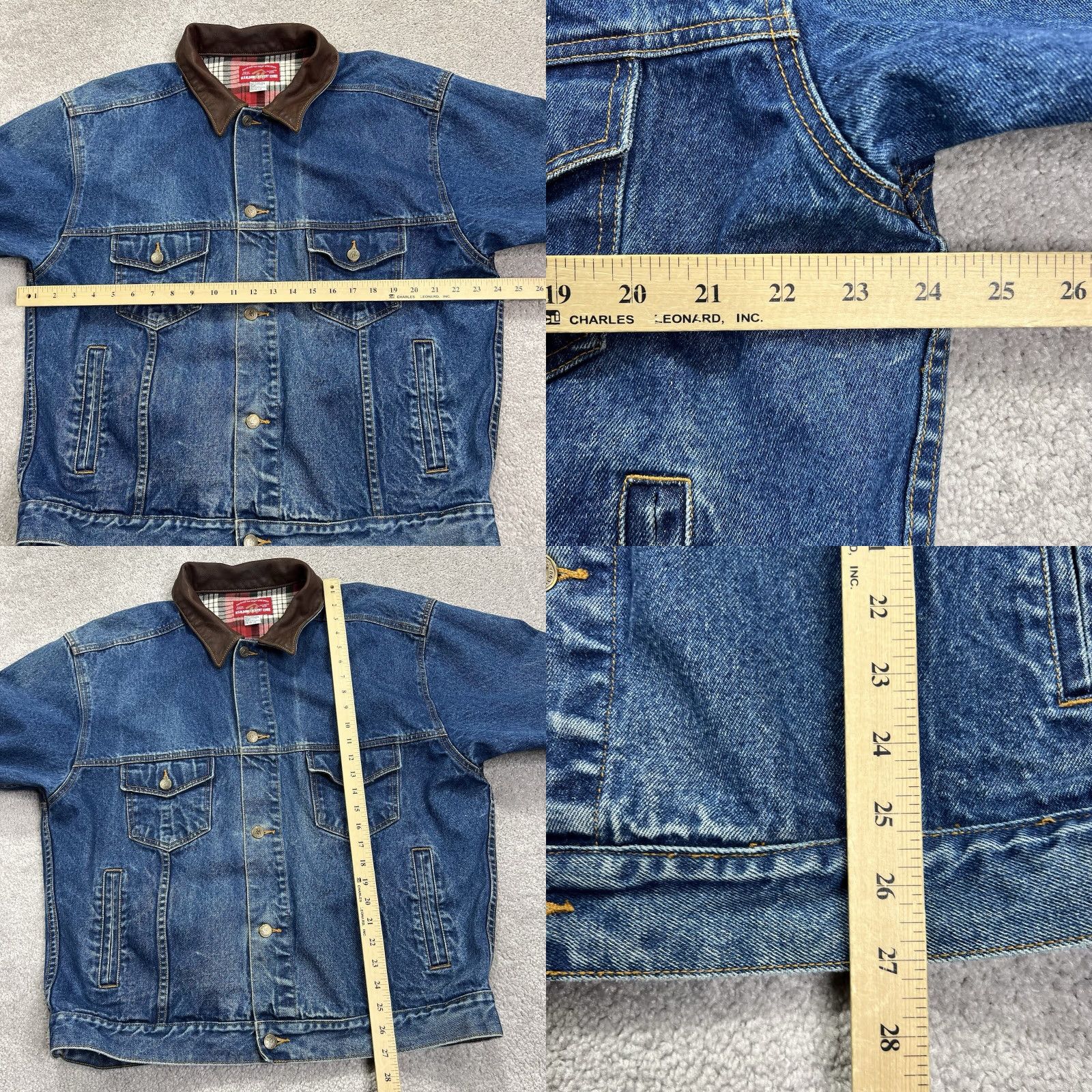 Marlboro VINTAGE Marlboro Country Store Denim Barn Jacket Men’s XL Western Leather Trim Jacket Size US XL / EU 56 / 4 - 8 Thumbnail