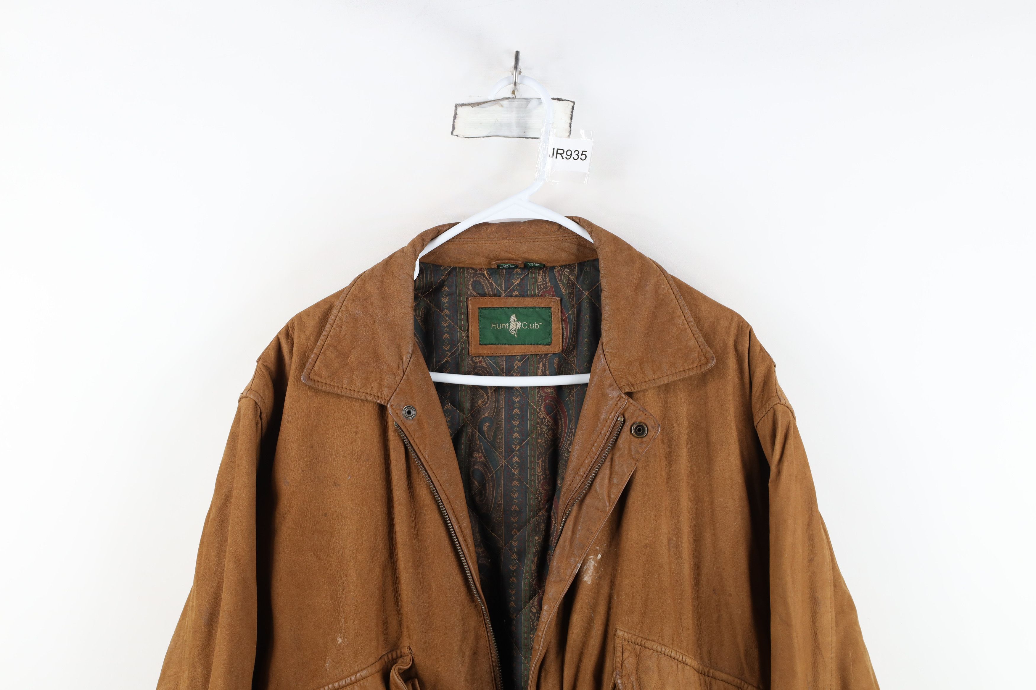 Vintage AS IS Vintage 90s Streetwear Suede Leather Bomber Jacket Size US L / EU 52-54 / 3 - 2 Thumbnail