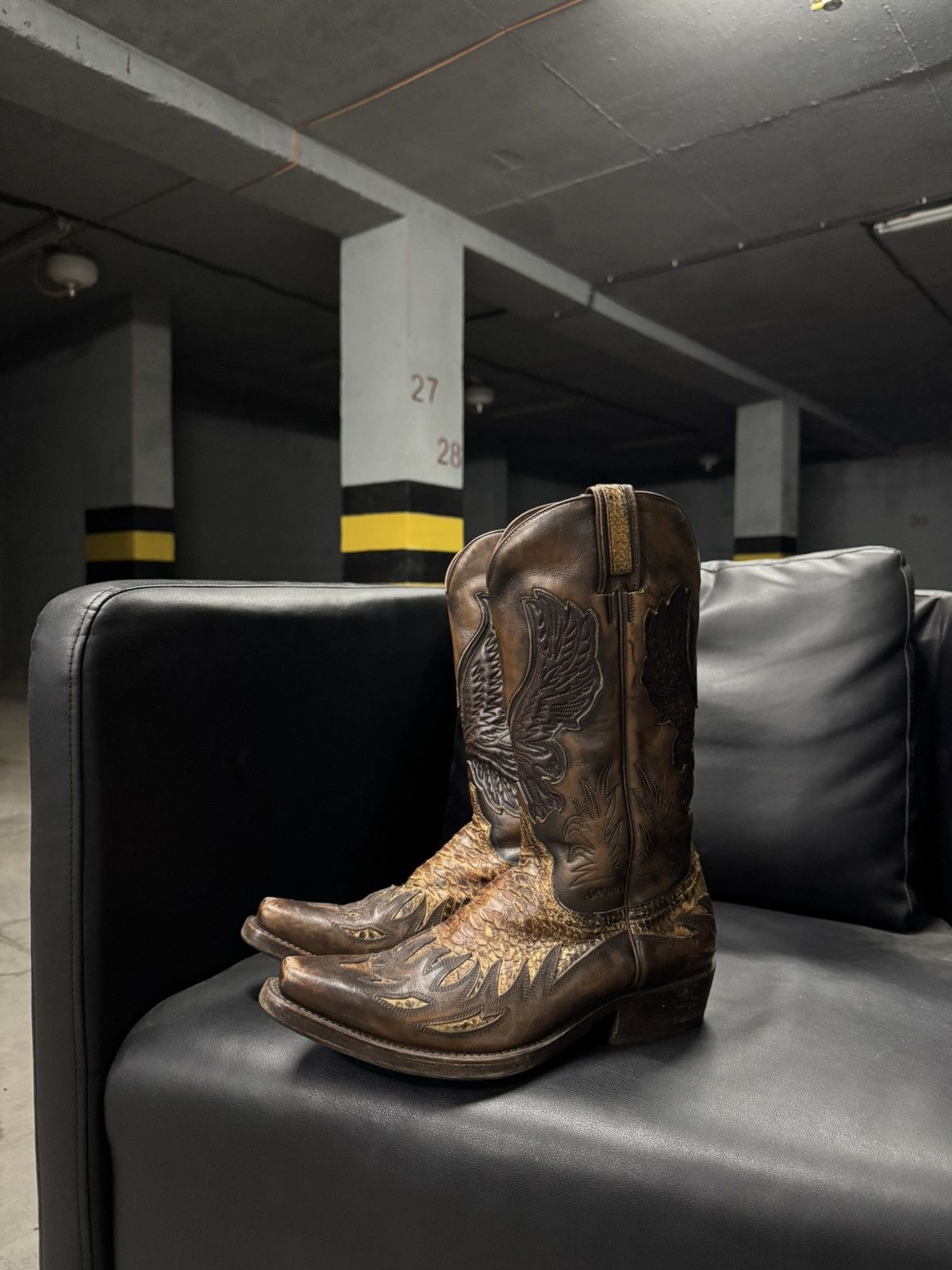 Sancho Boots Sancho Mexico Vintage Western Cowboy Python Boots Size US 7 / EU 40 - 1 Thumbnail