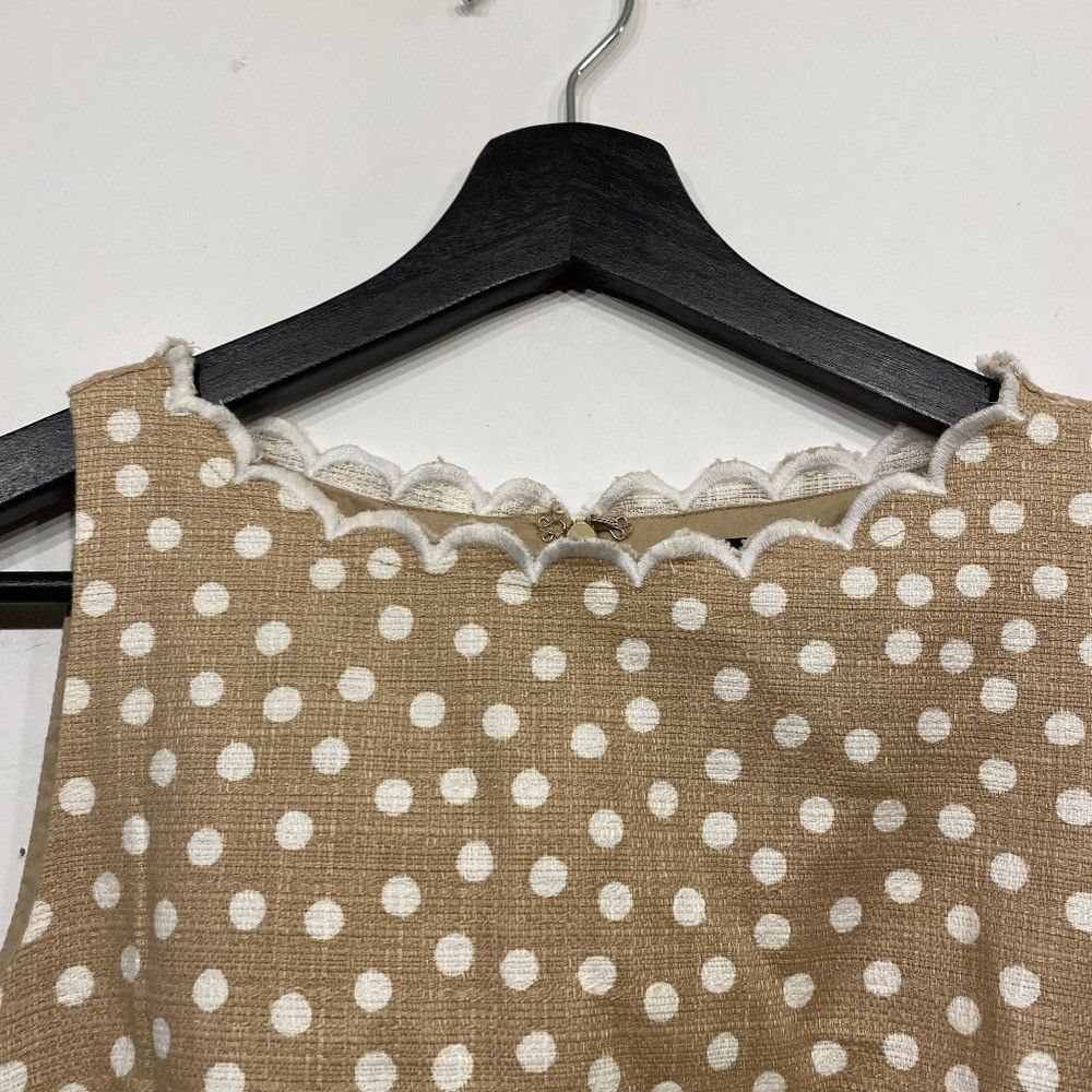 Ann Taylor Ann Taylor Dotted Scallop Neck Sheath Midi Dress Size XS / US 0-2 / IT 36-38 - 4 Thumbnail