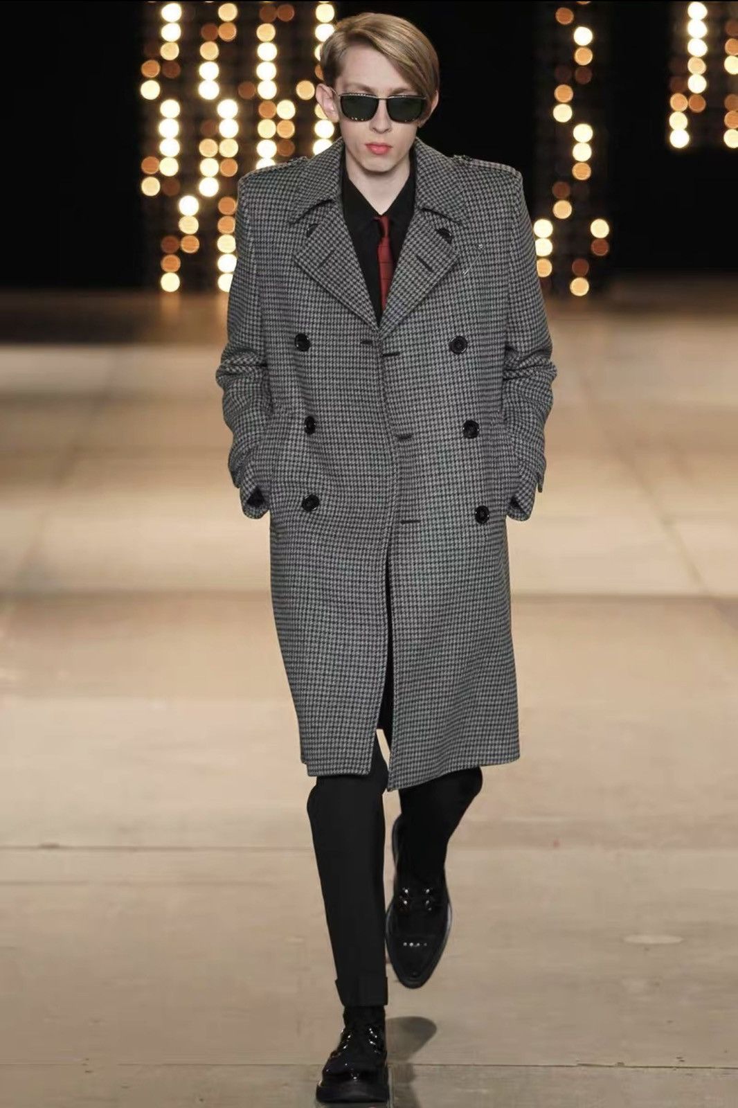 Saint Laurent Paris FW14 Houndstooth Coat sz 50 Size US M / EU 48-50 / 2 - 6 Thumbnail
